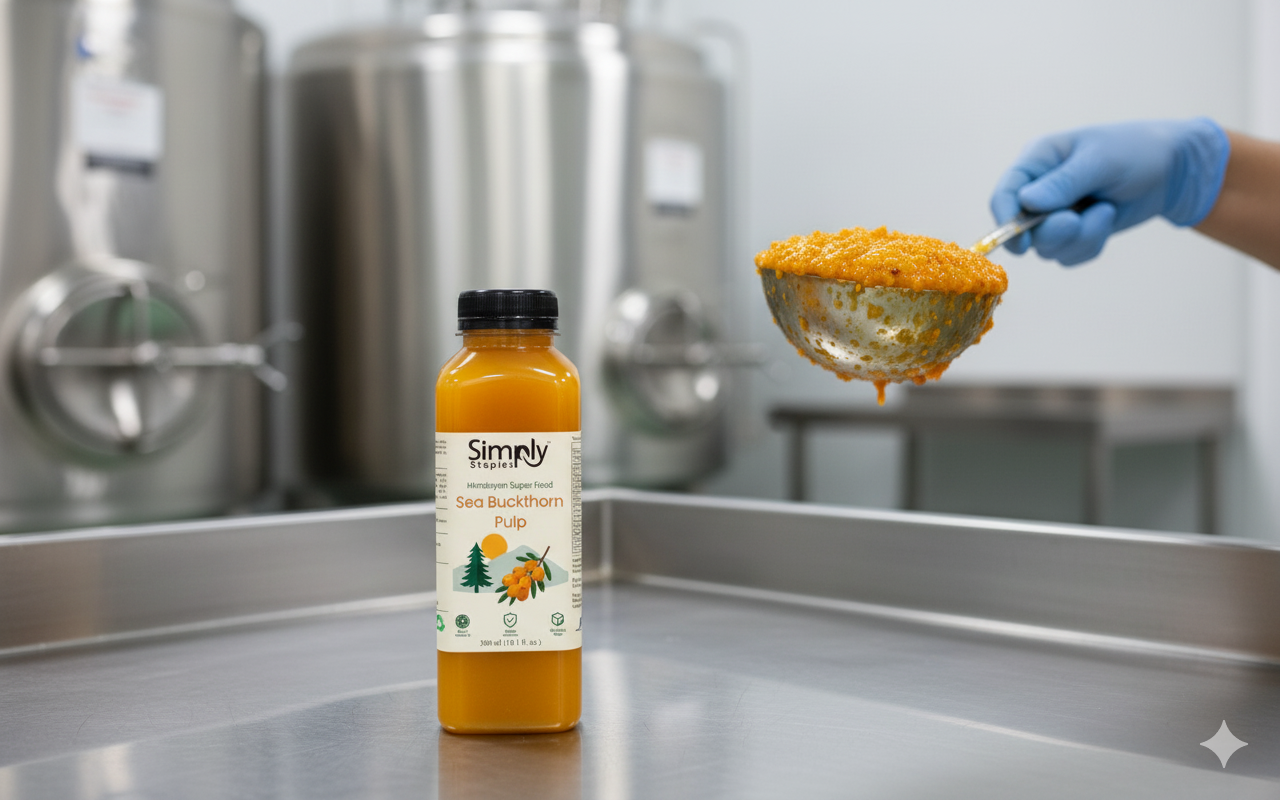 Simply Staples Sea Buckthorn Pulp 300 ml - Rich in Vitamin C, Omega 3,6,7 and 9 and Antioxidants)